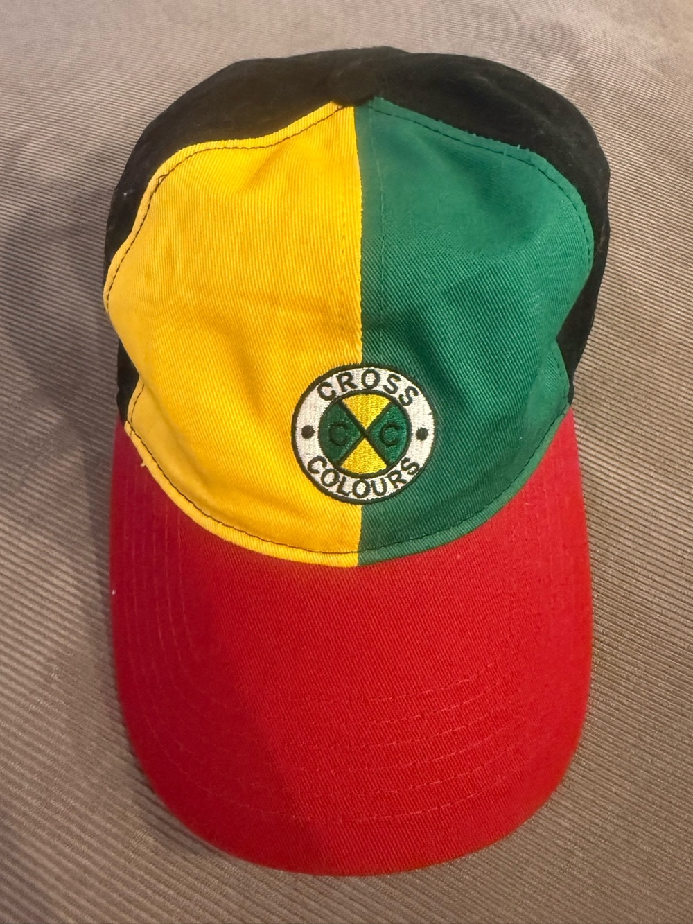 Cross Colours Multicolor Mint Vintage Baseball Cap - Red, Yellow, Green